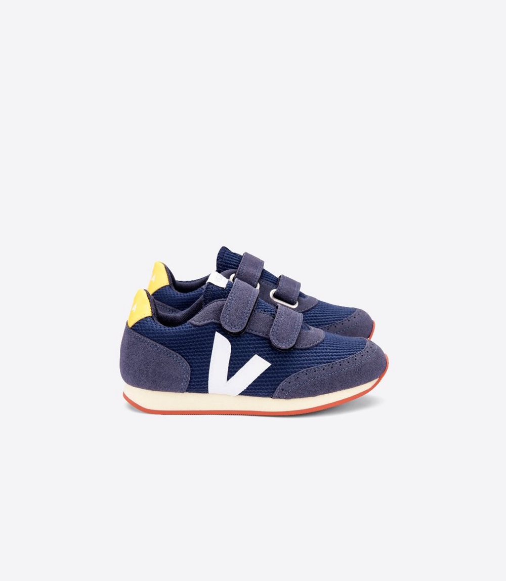 Veja Arcade B-Mesh キッズ Vegan Sneakers ネイビー 黄色 | WKSO-95312