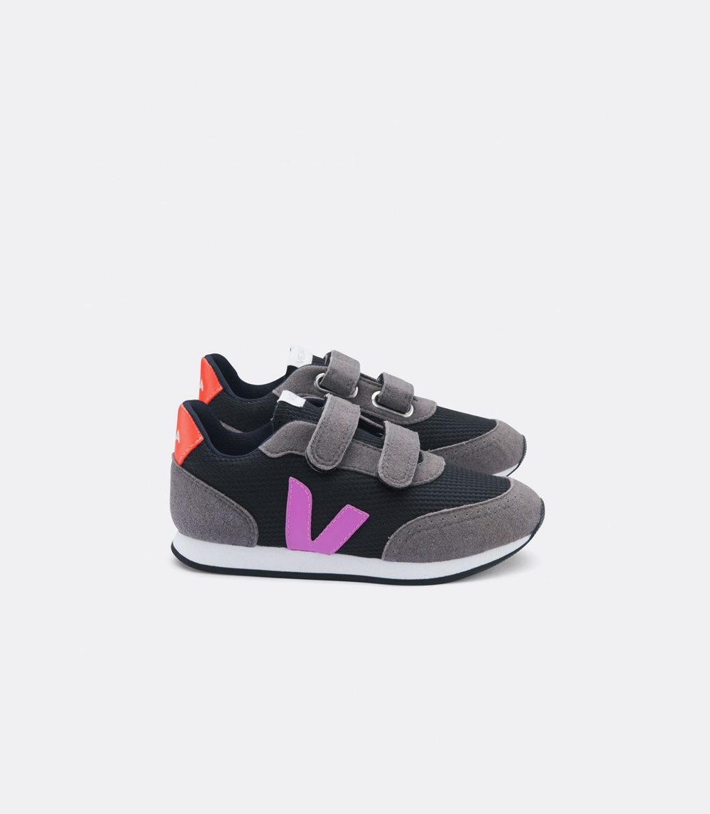 Veja Arcade B-Mesh キッズ Vegan Sneakers 黒 グレー オレンジ | CXBF-31670