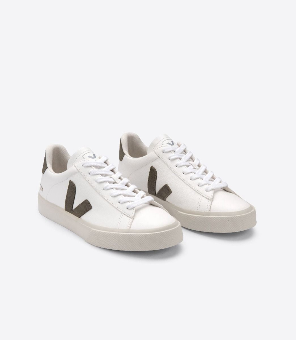 Veja Campo Chromefree メンズ ランニングシューズ 白 オリーブ | GZUJ-69584