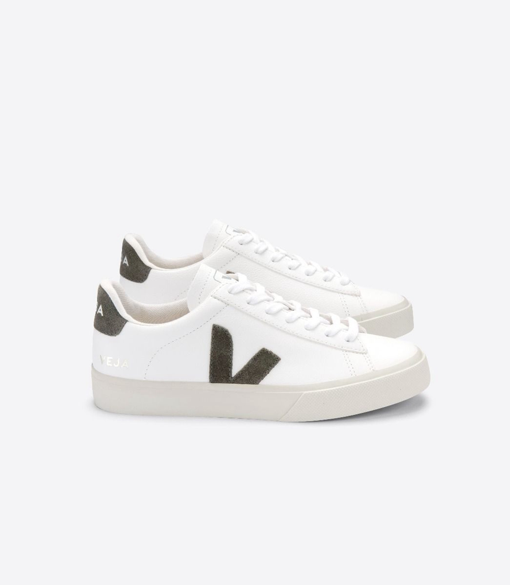 Veja Campo Chromefree メンズ ランニングシューズ 白 オリーブ | GZUJ-69584