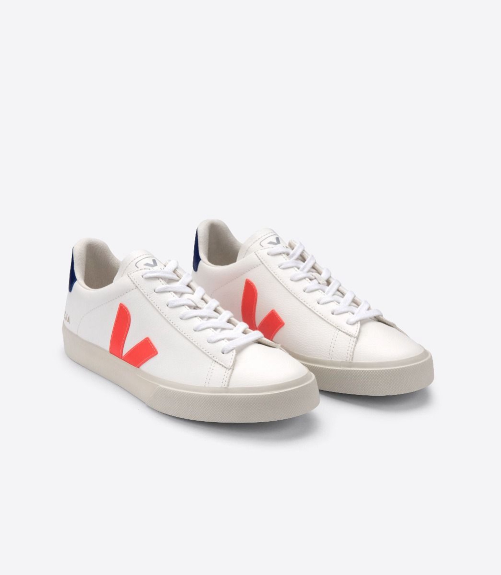 Veja Campo Chromefree メンズ ランニングシューズ 白 ネイビー | SWZK-83254