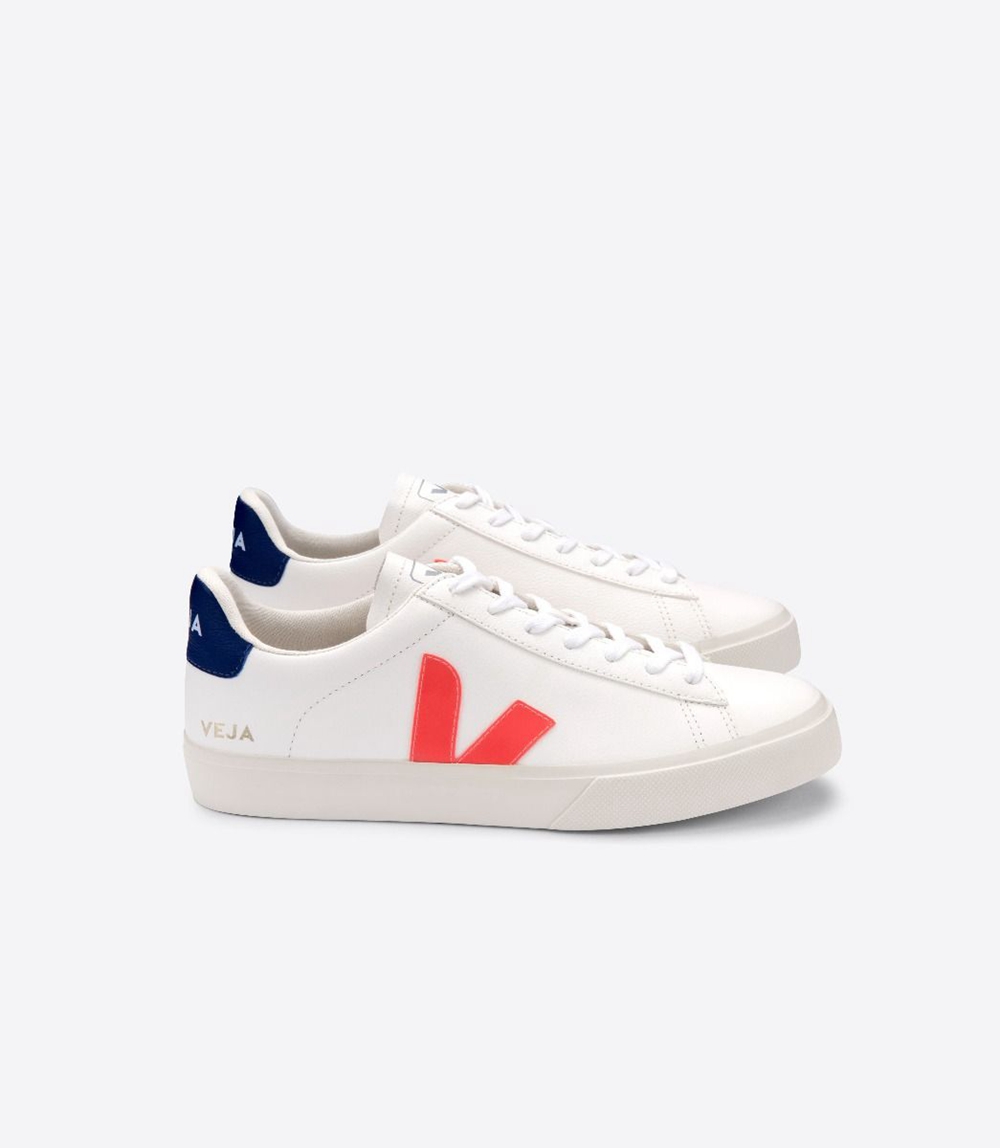 Veja Campo Chromefree メンズ ランニングシューズ 白 ネイビー | SWZK-83254