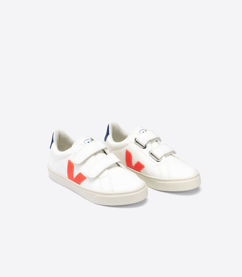 Veja Esplar Chromefree キッズ ランニングシューズ 白 ネイビー | OSZL-84760