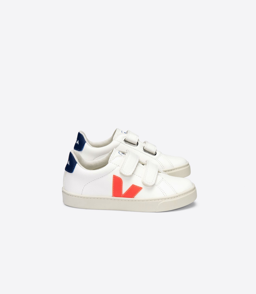 Veja Esplar Chromefree キッズ ランニングシューズ 白 ネイビー | OSZL-84760