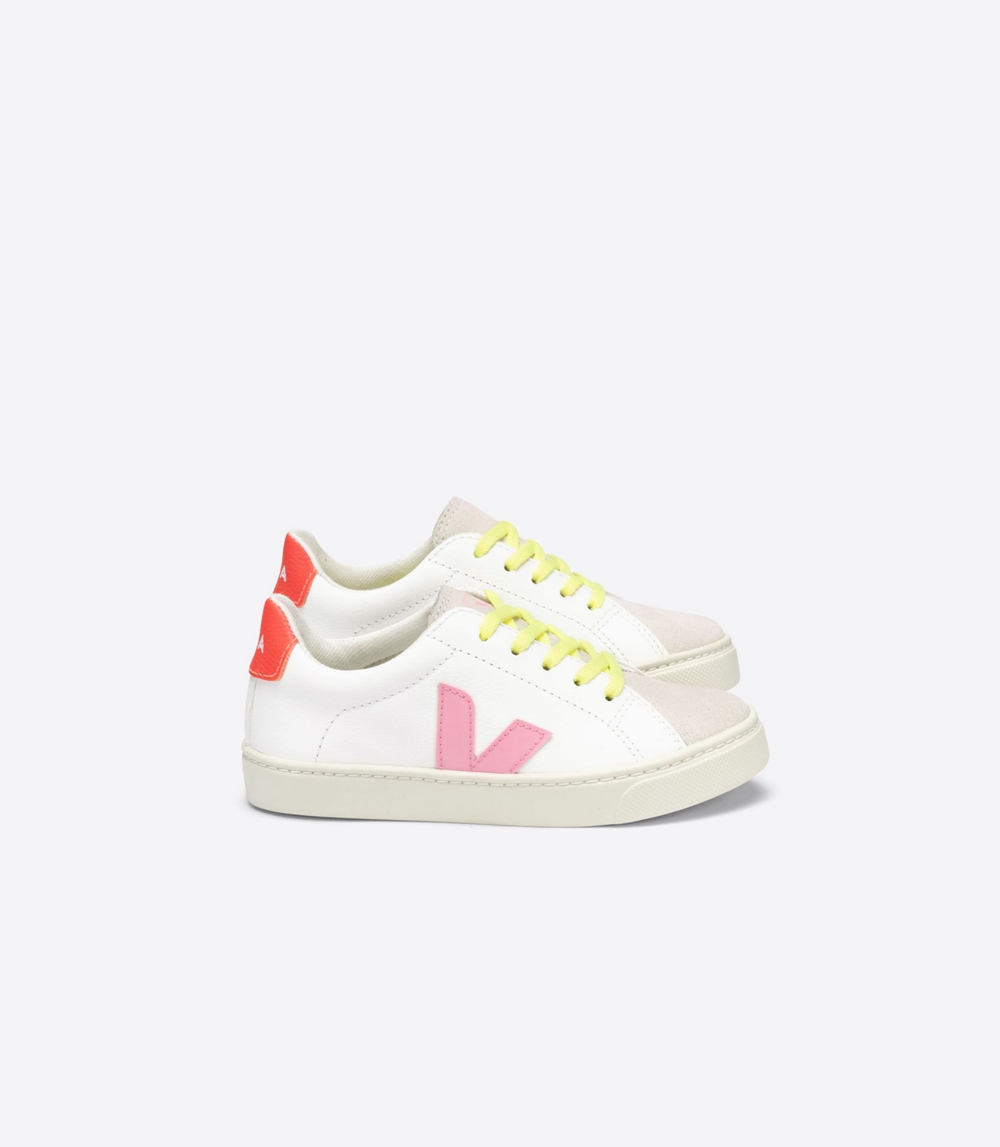 Veja Esplar Chromefree キッズ ランニングシューズ 白 ピンク | ONUS-29783