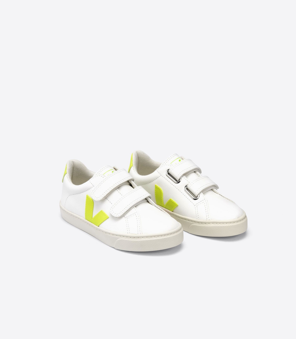 Veja Esplar Chromefree キッズ ランニングシューズ 白 緑 | MNDL-63571