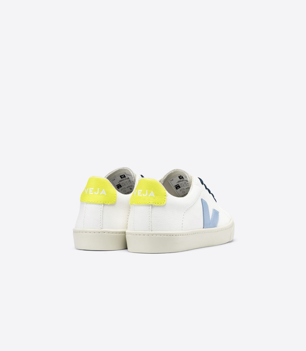 Veja Esplar Chromefree キッズ ランニングシューズ 白 黄色 | MNAW-12650