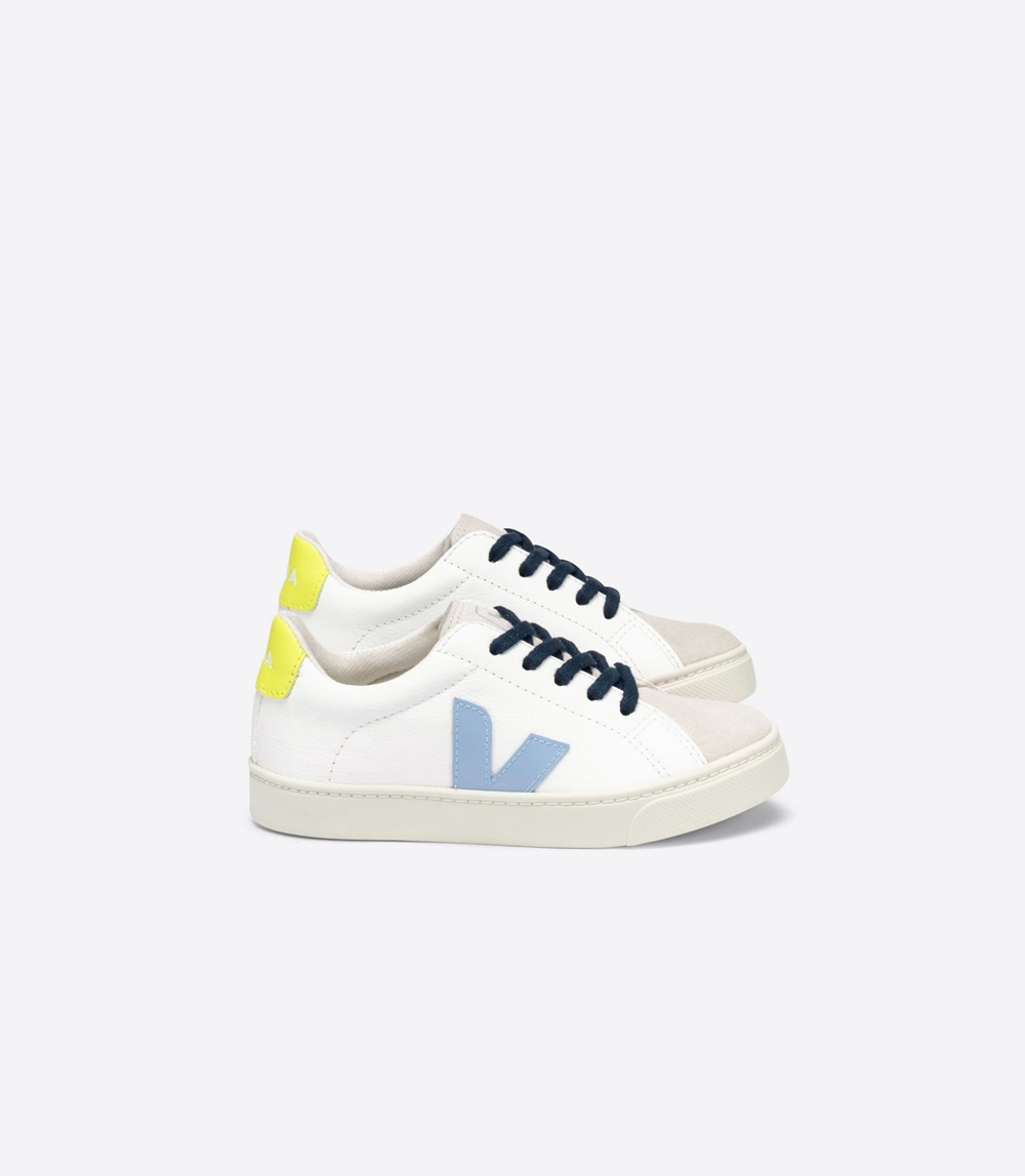 Veja Esplar Chromefree キッズ ランニングシューズ 白 黄色 | MNAW-12650