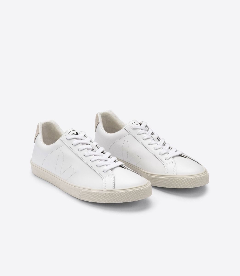 Veja Esplar レザー メンズ ランニングシューズ 白 ベージュ | RNTL-76235