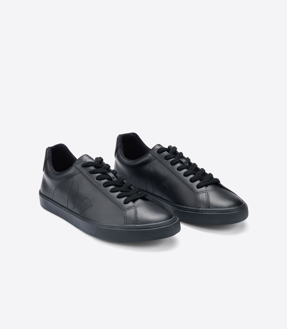 Veja Esplar レザー メンズ ランニングシューズ 黒 | GVJL-56730