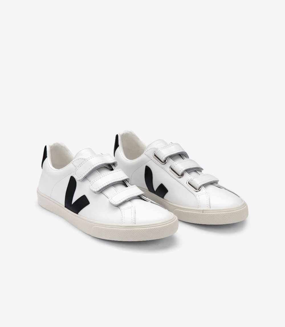 Veja Esplar レザー レディース ランニングシューズ 白 黒 | BZLN-73028