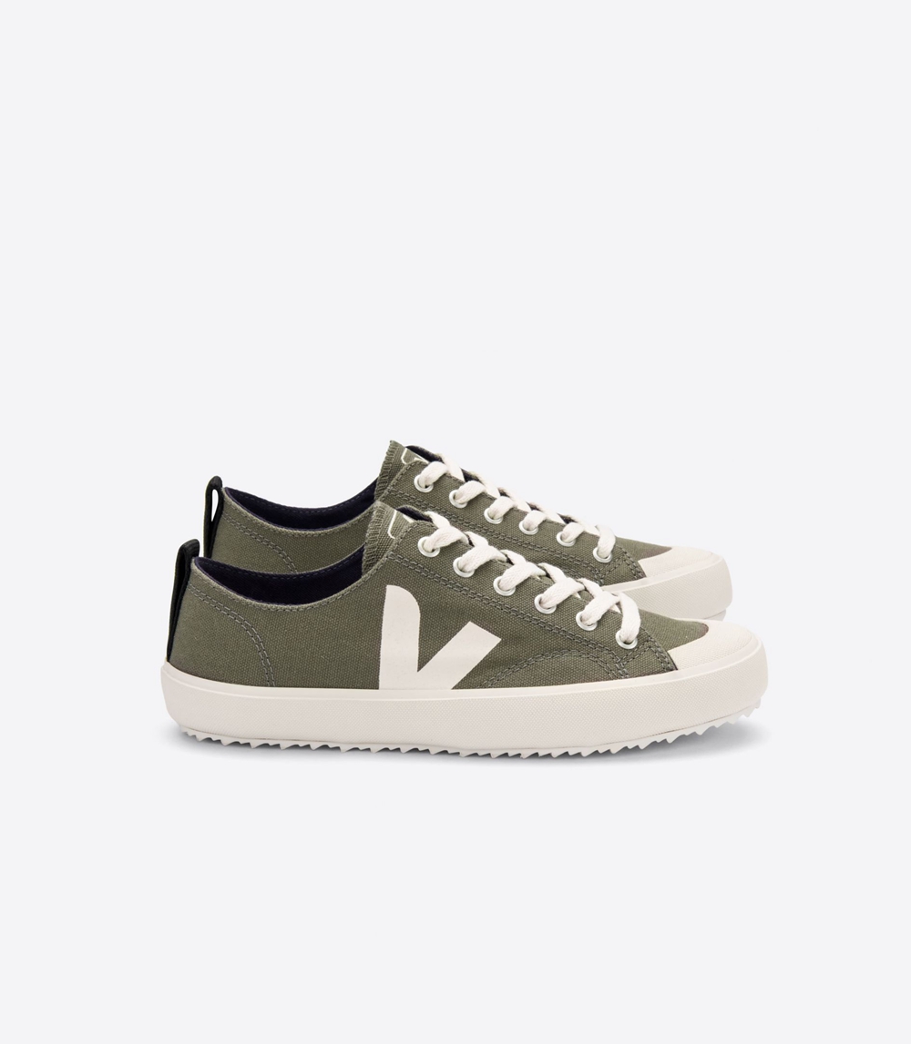 Veja Nova キャンバス メンズ Vegan Sneakers オリーブ 白 | NYZD-10975