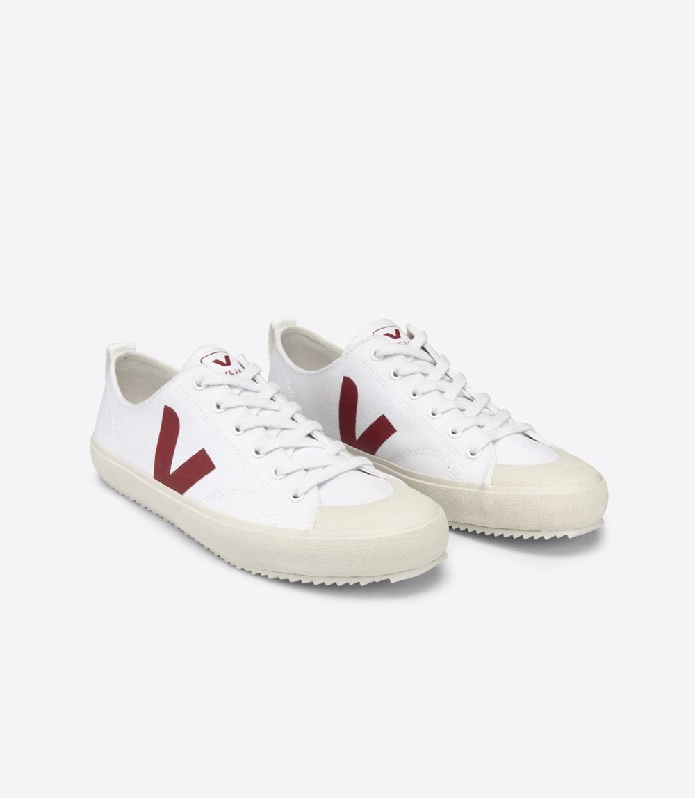 Veja Nova キャンバス レディース Vegan Sneakers 白 赤 | IJST-35920