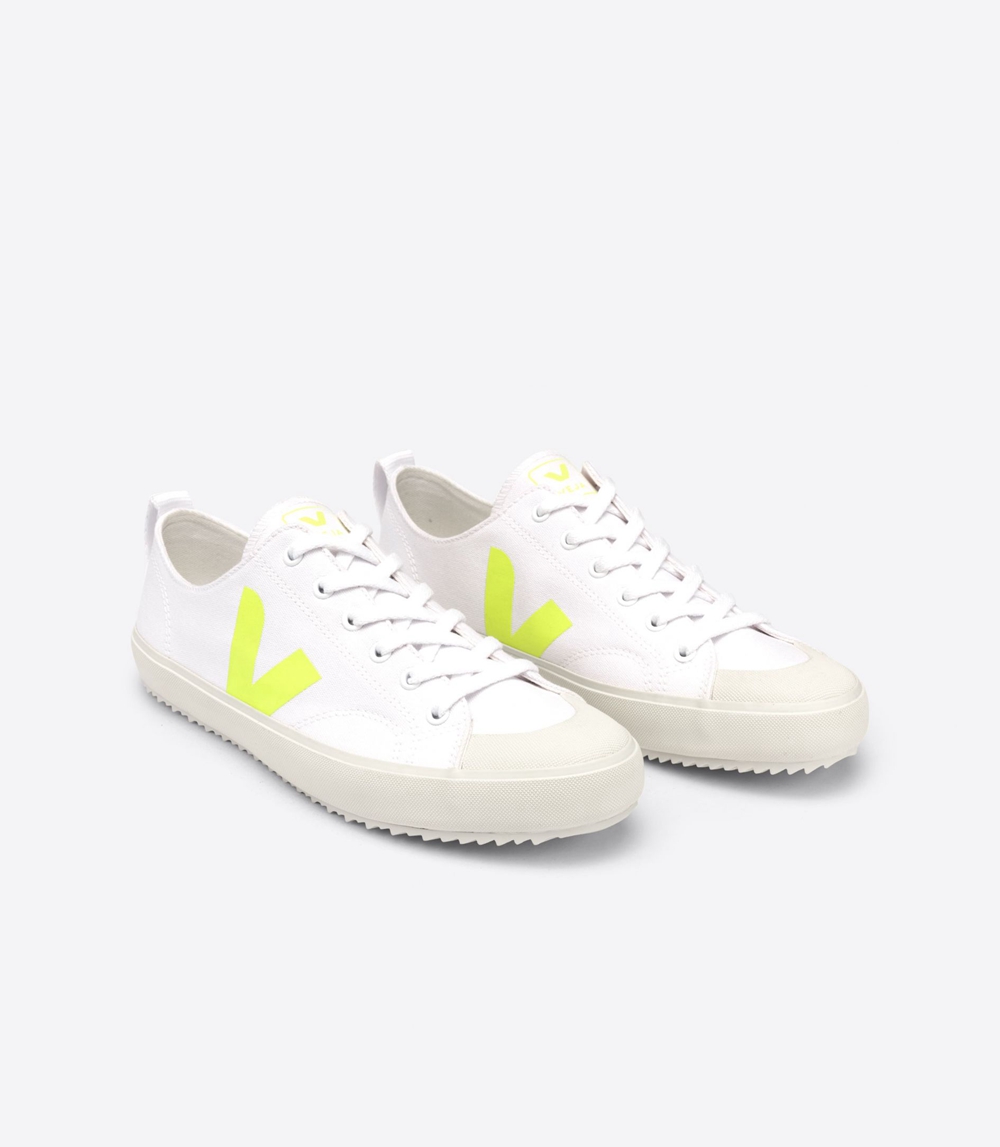 Veja Nova キャンバス レディース Vegan Sneakers 白 黄色 | UCND-51479