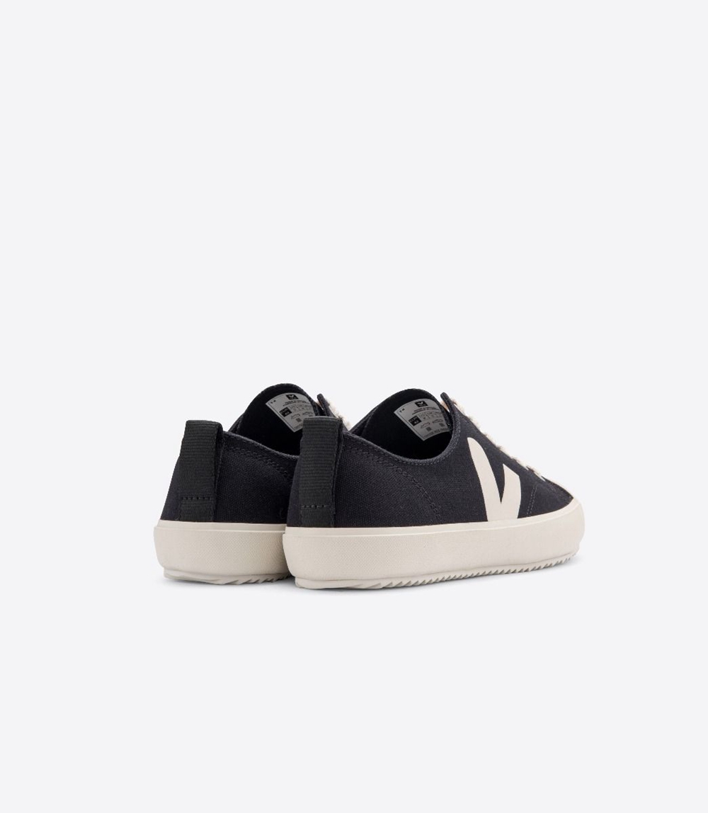 Veja Nova キャンバス レディース Vegan Sneakers 黒 白 | HKEU-78640