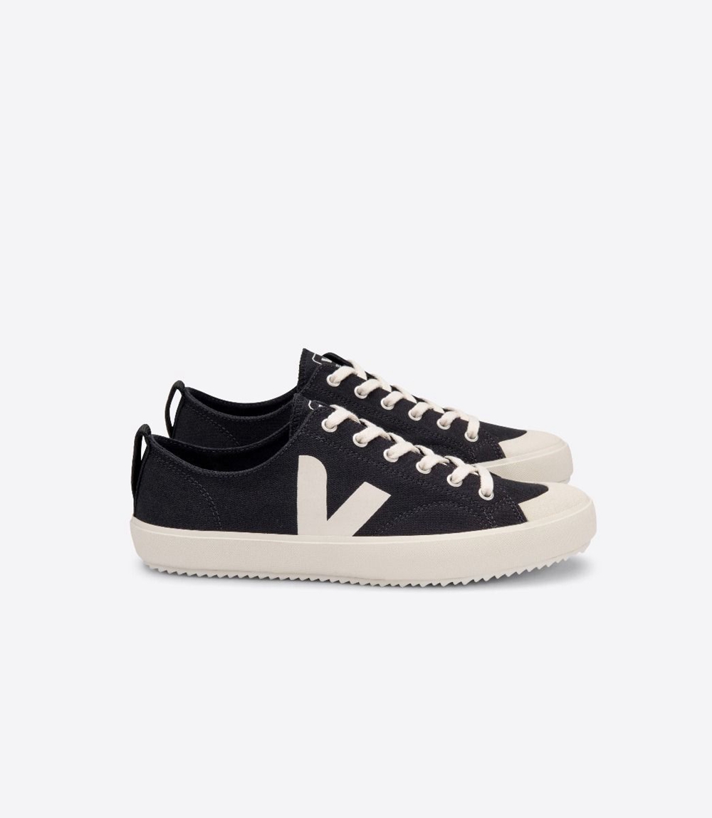 Veja Nova キャンバス レディース Vegan Sneakers 黒 白 | HKEU-78640