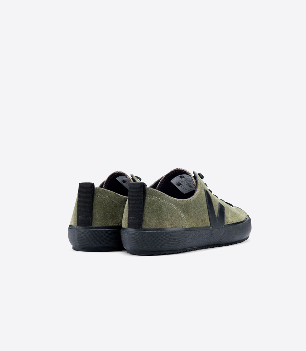 Veja Nova スエード レディース Vegan Sneakers オリーブ 黒 | IYLQ-17802