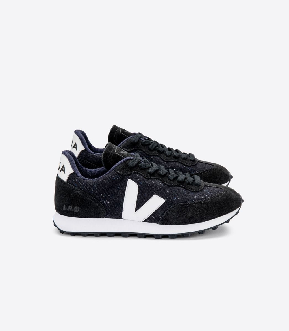 Veja Rio Branco Flannel メンズ ランニングシューズ 黒 白 | LXSH-61340