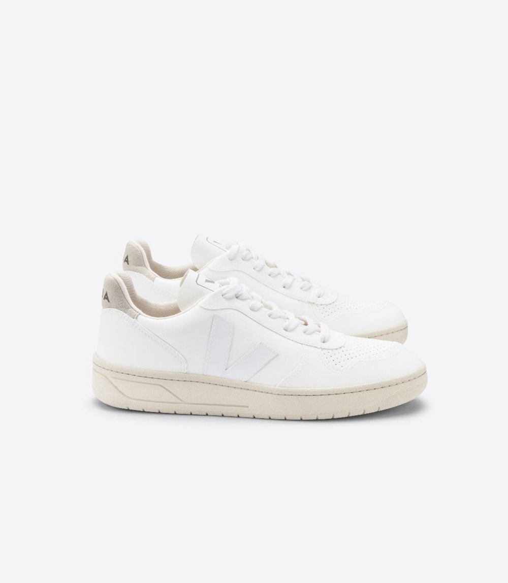 Veja V-10 CWL レディース Vegan Sneakers 白 ベージュ | VMFJ-47085