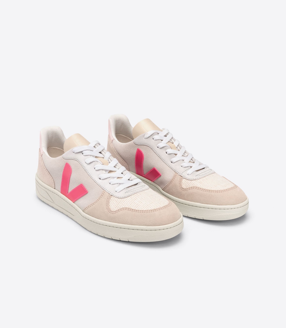 Veja V-10 スエード レディース Vegan Sneakers ベージュ ピンク | WHRL-93572