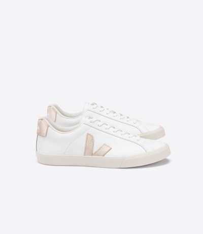 Veja Esplar レザー レディース ランニングシューズ 白 ゴールド | XQOR-50198