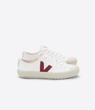 Veja Nova キャンバス メンズ Vegan Sneakers 白 赤 | JQPC-74568