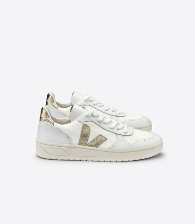 Veja V-10 B-Mesh レディース Vegan Sneakers 白 ゴールド | OFTZ-12678