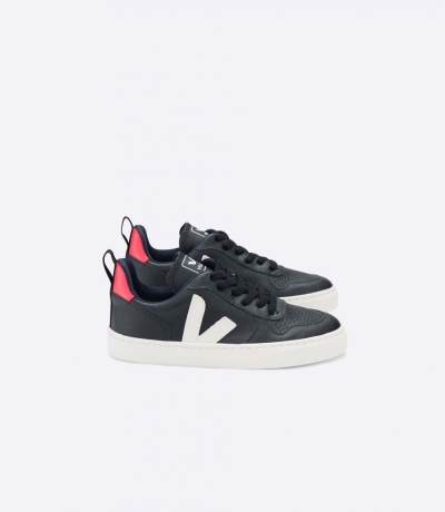 Veja V-10 CWL キッズ Vegan Sneakers 黒 赤 | PKWY-16732