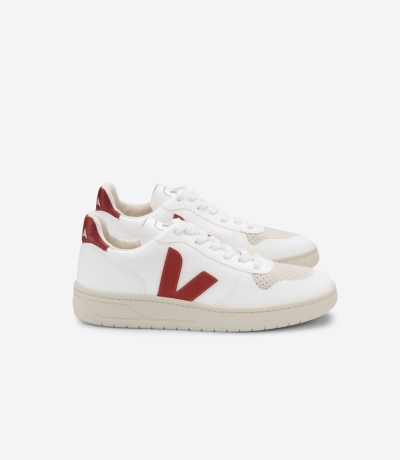 Veja V-10 CWL メンズ Vegan Sneakers 白 赤 | WLTY-89261