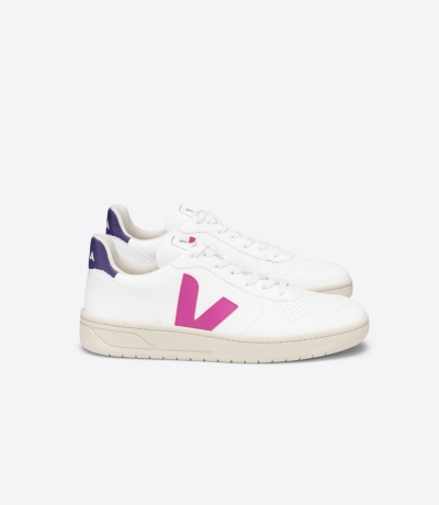 Veja V-10 CWL レディース Vegan Sneakers 白 紫 | HMGA-03471