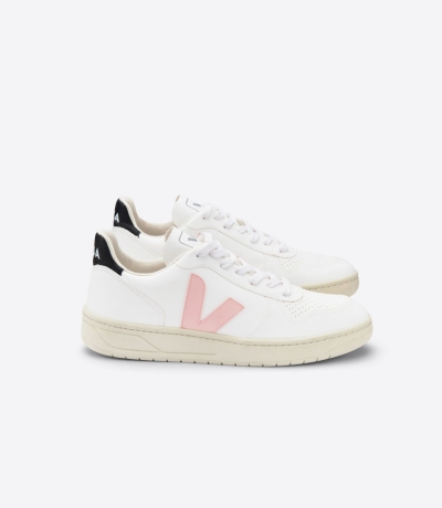 Veja V-10 CWL レディース Vegan Sneakers 白 黒 | JKXB-64972