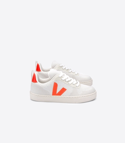 Veja V-10 Mesh キッズ Vegan Sneakers ライトグレー オレンジ | EWPR-36027