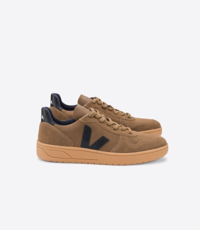 Veja V-10 スエード メンズ Vegan Sneakers ブラウン 黒 | CGSR-32094