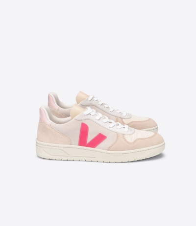 Veja V-10 スエード レディース Vegan Sneakers ベージュ ピンク | WHRL-93572