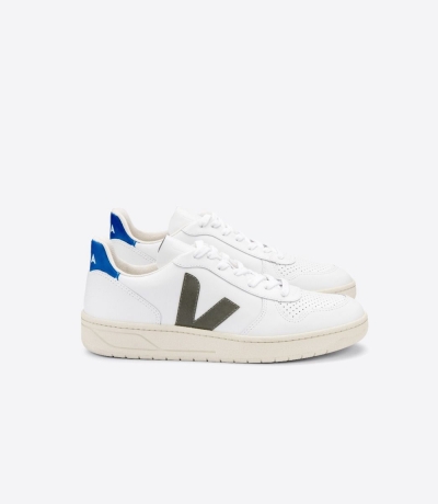 Veja V-10 レザー メンズ Vegan Sneakers 白 青 | FZAN-47358